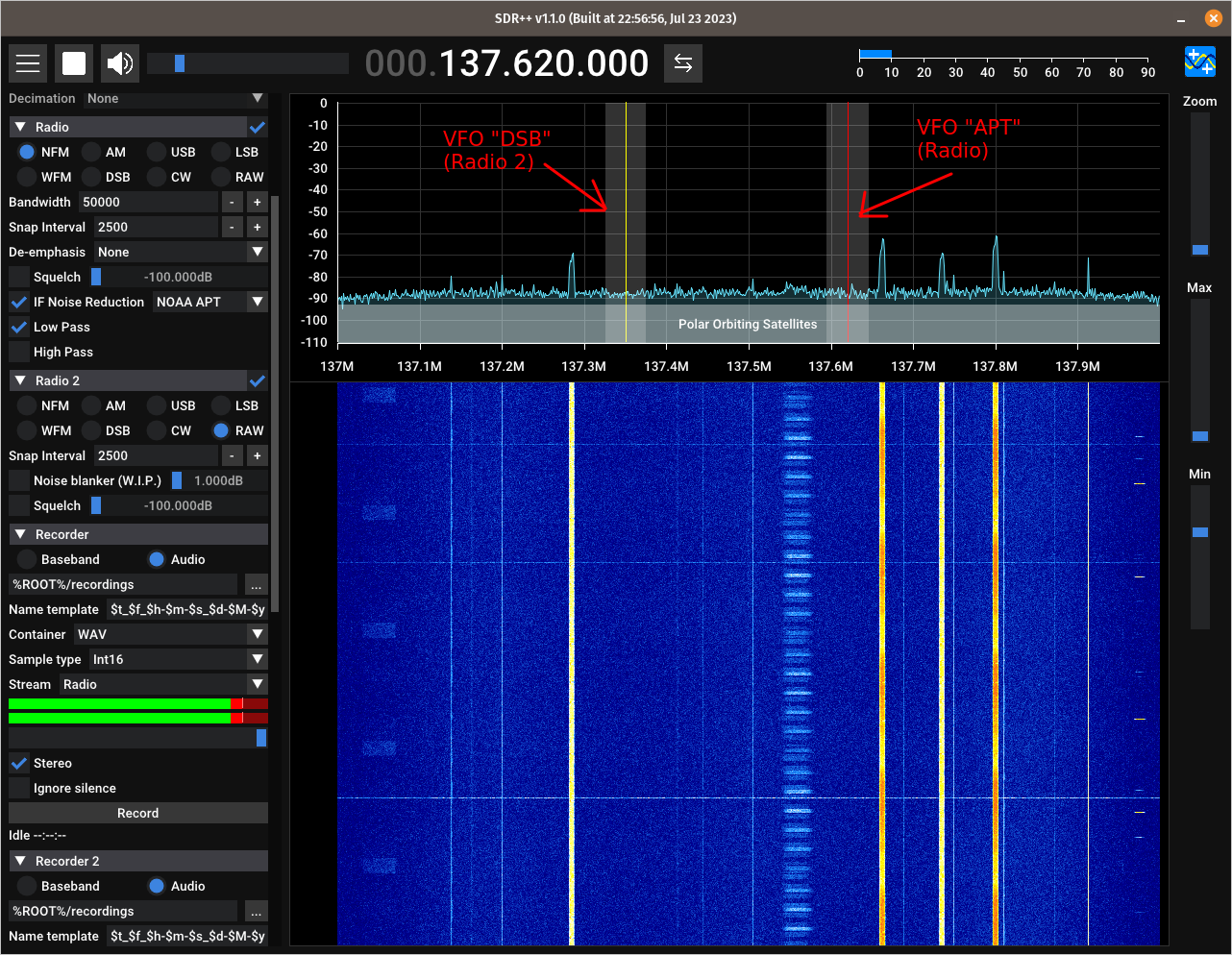 SDR++ doppio VFO